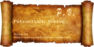 Petrovitsch Viktor névjegykártya